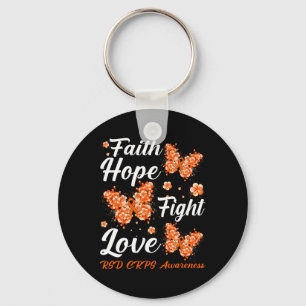 Faith Hope Fight Love RSD CRPS Awareness Butterfly Key Ring