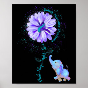Faith Hope Fight Love Suicide Prevention Awareness Poster