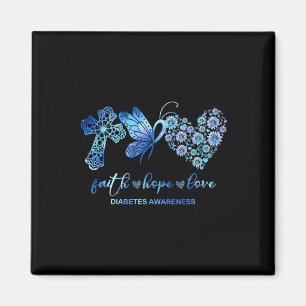 Faith Hope Fight Love Sunflower Diabetes Awareness Magnet