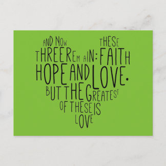 Faith Hope Love 1 Corinthians 13:13 Postcard