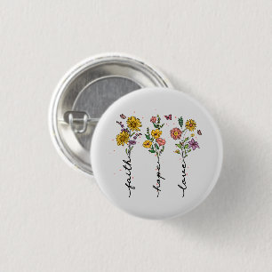 Faith-Hope-Love 3 Cm Round Badge
