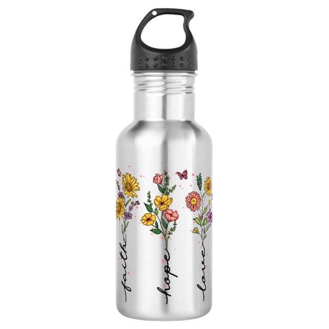 Faith-Hope-Love 532 Ml Water Bottle (Front)