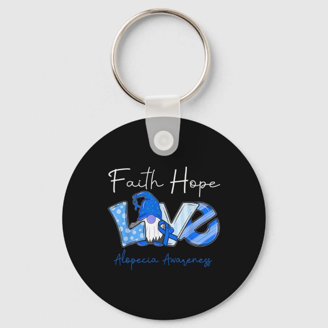 Faith Hope Love Alopecia Awareness 3 Key Ring (Front)