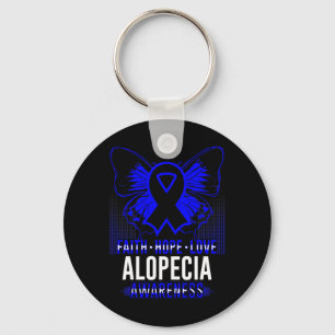 Faith Hope Love Alopecia Awareness Butterflies  Key Ring