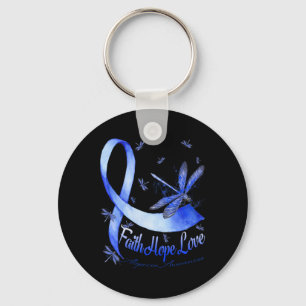 Faith Hope Love Alopecia Awareness Dragonfly Key Ring