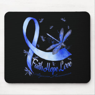 Faith Hope Love Alopecia Awareness Dragonfly Mouse Mat