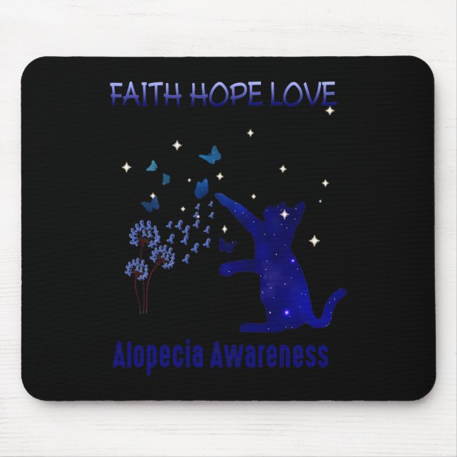 Faith Hope Love Alopecia Awareness  Mouse Mat (Front)