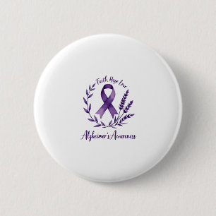 Faith Hope Love Alzheimer's Awareness Dragonfly (1 6 Cm Round Badge