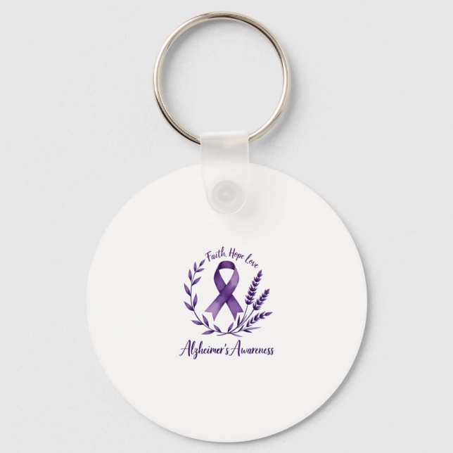 Faith Hope Love Alzheimer's Awareness Dragonfly (1 Key Ring (Front)