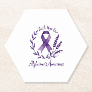Faith Hope Love Alzheimer's Awareness Dragonfly (1 Paper Coaster
