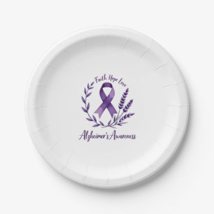 Faith Hope Love Alzheimer's Awareness Dragonfly (1 Paper Plate