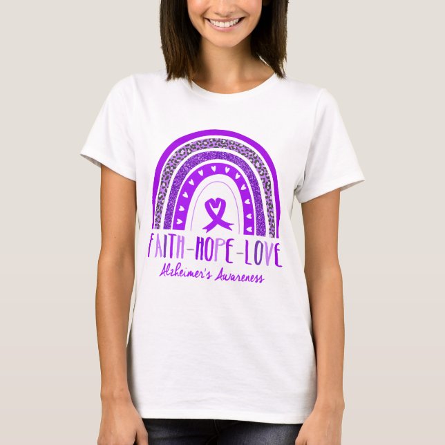 Faith Hope Love Alzheimer's Awareness T-Shirt (Front)
