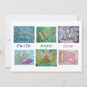 Faith Hope Love Angel Word Collage Invitation