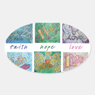 Faith Hope Love Angel Word Collage Sticker