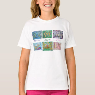 Faith Hope Love Art Collage T-shirt (Front & Back)