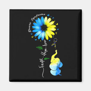 Faith Hope Love Awareness Down's Syndrome The Blue Magnet