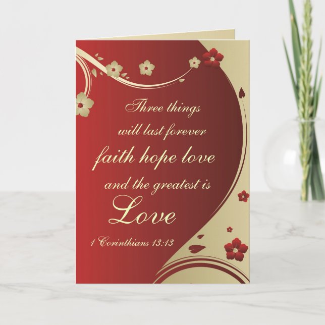 Faith Hope Love Bible Verse Customised Card (Front)