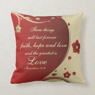 Faith Hope Love Bible Verse Customised Pillow