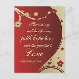Faith Hope Love Bible Verse Customized Postcard