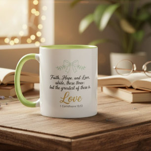 Faith Hope Love Bible Verse Two-Tone Mug