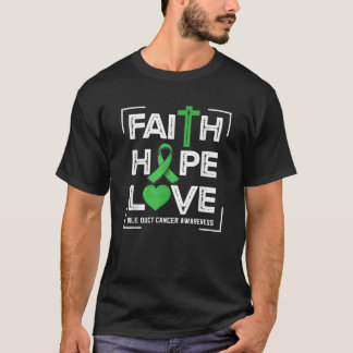 Faith Hope Love Bile Duct Cancer Awareness T Shirt