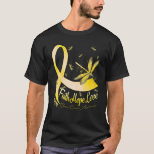 Faith Hope Love Bone Cancer Awareness Dragonfly T-Shirt