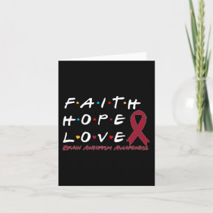 Faith Hope Love Brain Aneurysm Awareness Card