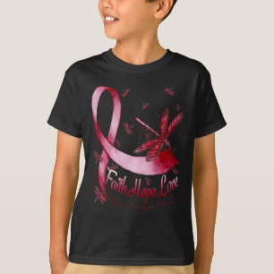 Faith Hope Love Brain Aneurysm Awareness Dragonfly T-Shirt