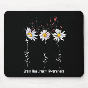 Faith Hope Love Brain Aneurysm Awareness Flower G Mouse Mat