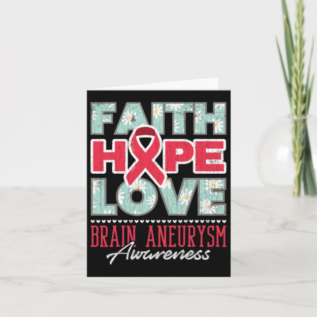 Faith Hope Love Brain Aneurysm Awareness Support G Card (Front)