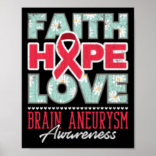 Faith Hope Love Brain Aneurysm Awareness Support G Poster