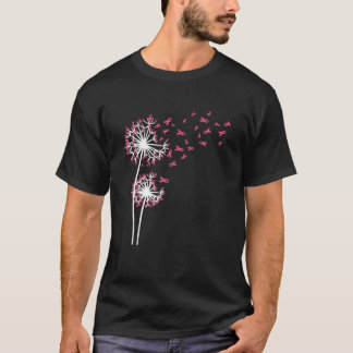 Faith Hope Love Breast Cancer Awareness Dandelion T-Shirt