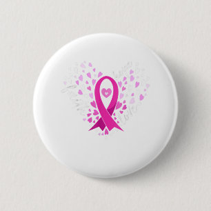 Faith Hope Love Breast Cancer Awareness Pink Ribbo 6 Cm Round Badge