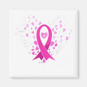 Faith Hope Love Breast Cancer Awareness Pink Ribbo Magnet