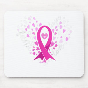 Faith Hope Love Breast Cancer Awareness Pink Ribbo Mouse Mat