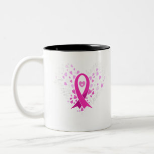 Faith Hope Love Breast Cancer Awareness Pink Ribbo Two-Tone Coffee Mug