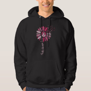 Faith Hope Love Breast Cancer Awareness Sunflower Hoodie