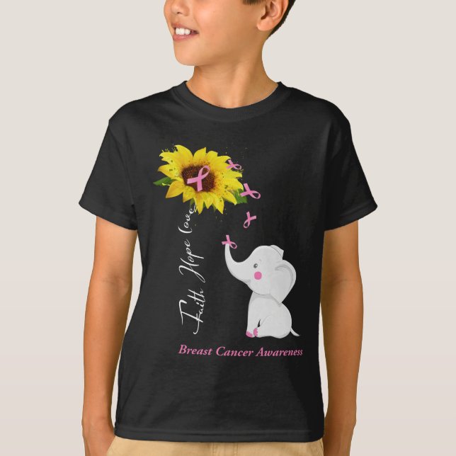 Faith Hope Love Breast Cancer Awareness T-Shirt (Front)