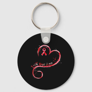 Faith Hope Love Burgundy Ribbon Brain Aneurysm Awa Key Ring