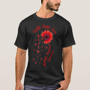 Faith Hope Love burgundy ribbon Multiple Myeloma A T-Shirt