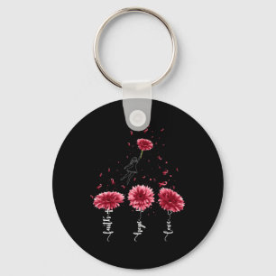 Faith Hope Love Burgundy Sunflower Brain Aneurysm Key Ring
