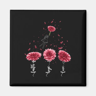 Faith Hope Love Burgundy Sunflower Brain Aneurysm Magnet
