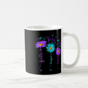 Faith Hope Love Butterfly Daisy Suicide Prevention Coffee Mug