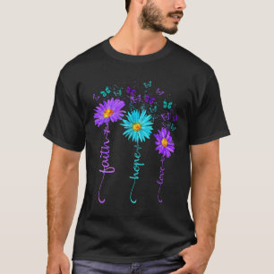 Faith Hope Love Butterfly Daisy Suicide Prevention T-Shirt