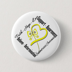 Faith Hope Love Butterfly Endometriosis Awareness 6 Cm Round Badge