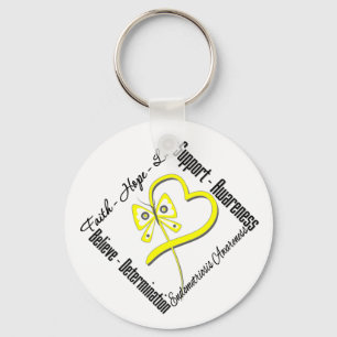 Faith Hope Love Butterfly Endometriosis Awareness Key Ring