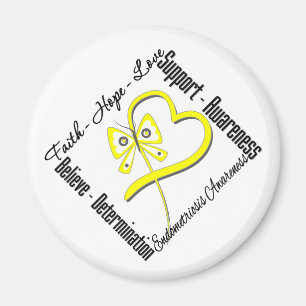 Faith Hope Love Butterfly Endometriosis Awareness Magnet