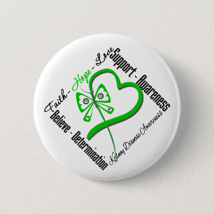 Faith Hope Love Butterfly - Kidney Disease 6 Cm Round Badge