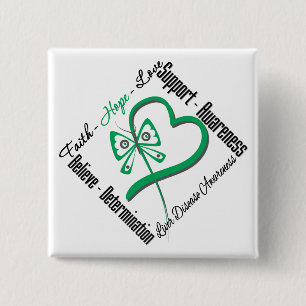 Faith Hope Love Butterfly - Liver Disease 15 Cm Square Badge