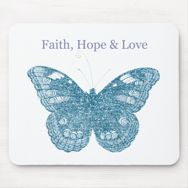 Faith, Hope, Love Butterfly Mouse Mat (Front)